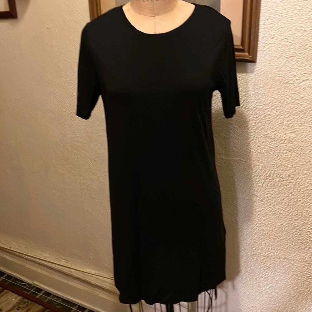 H&M Basics Black Mini Crew Neck Dress Size L